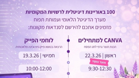 באר יעקב מקדמת אוריינות דיגיטלית: הרצאות וסדנאות מקוונות לתושבים - חדשות באר יעקב ברמלוד נט