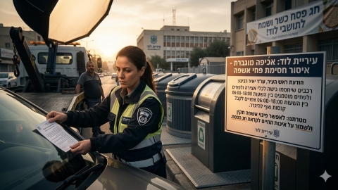 עיריית לוד מחדדת את אכיפת החניה סמוך לפחי אשפה - חדשות לוד ברמלוד נט